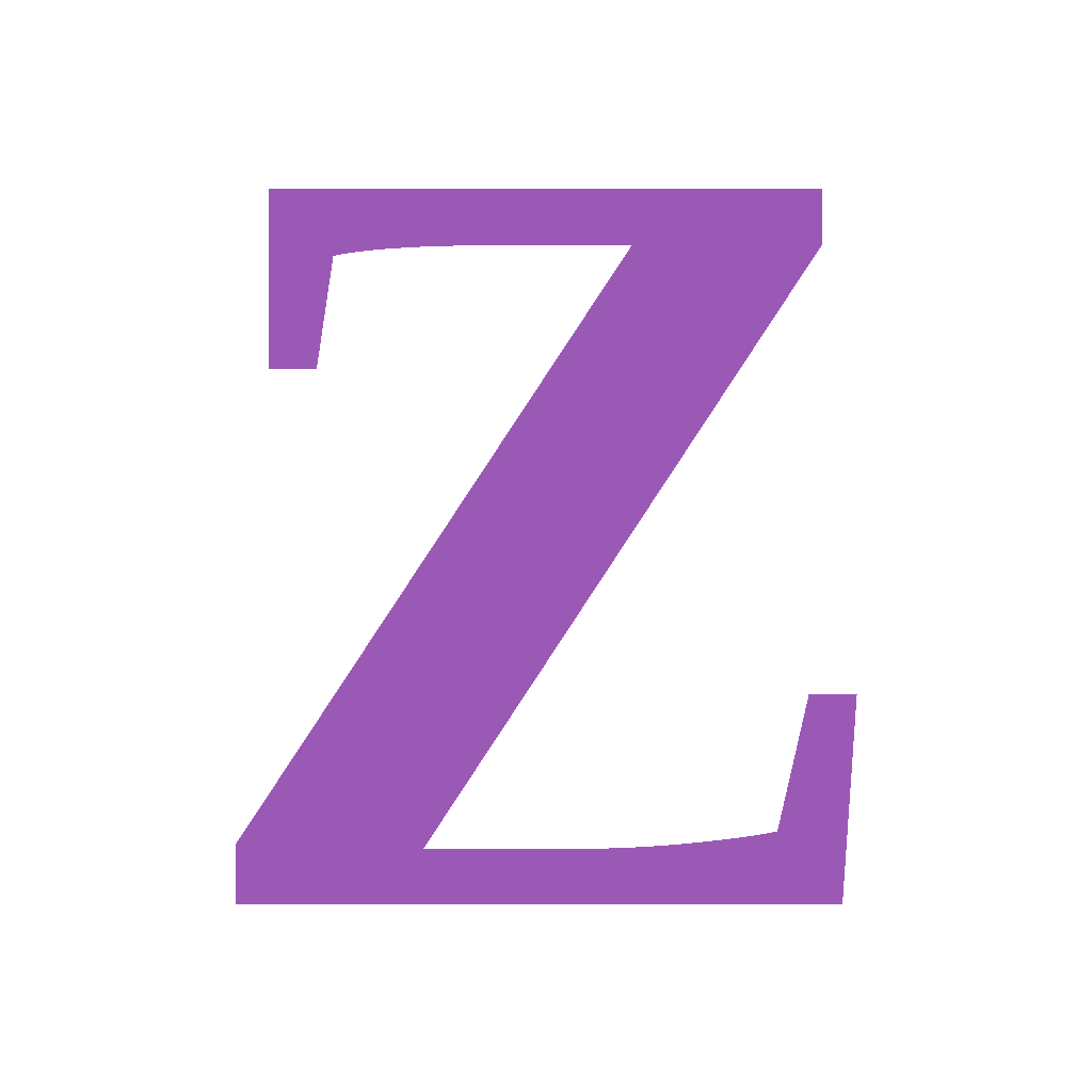 Zealandia party logo, a purple "z"